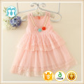 Las muchachas de la gasa de lujo Appliqued Flower Girls Cheap Casual Dresses Infant / Toddlers Vestido de cumpleaños